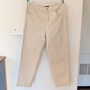 Universal Standard Cassidy High Rise Straight Leg Corduroy Pants Ivory White 14